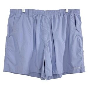 Columbia PFG Omni Shade Shorts Men's XL Purple Blue Nylon Fishing Mesh Lined